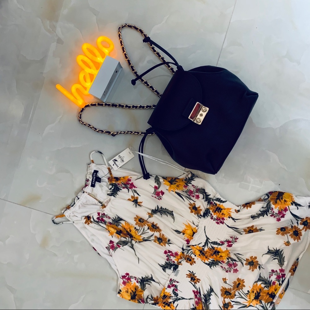 Zara purple leather backpack